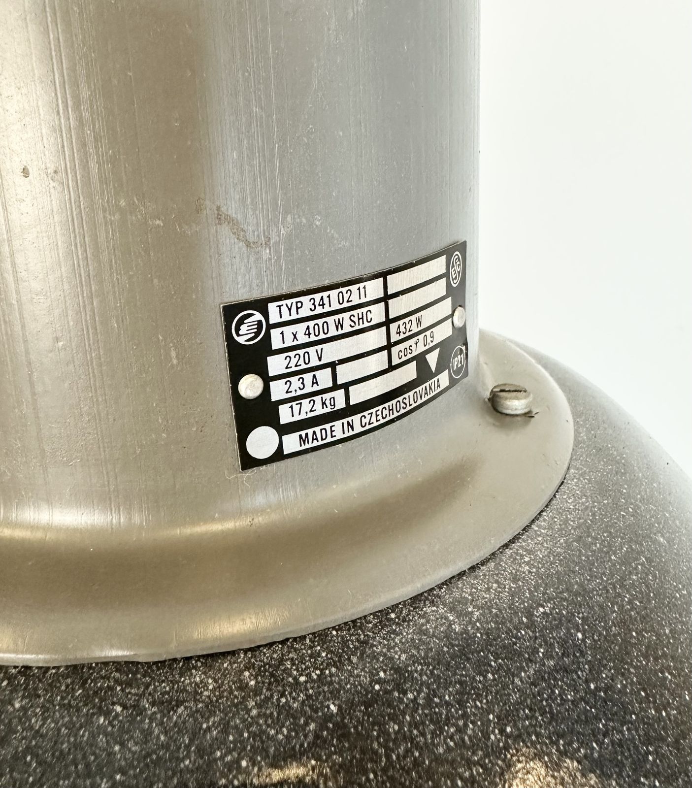 Large Dark Grey Enamel Industrial Factory Lamp From Elektrosvit, 1960s, 11x photo Lighting