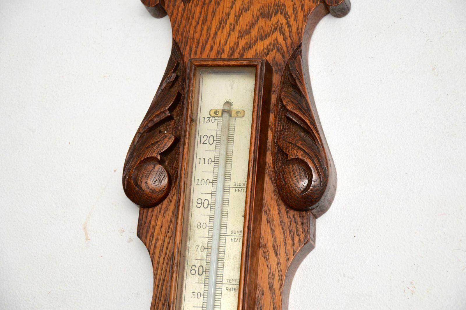 Antique Victorian Carved Oak Banjo Barometer By Maple & Co photo vinterior