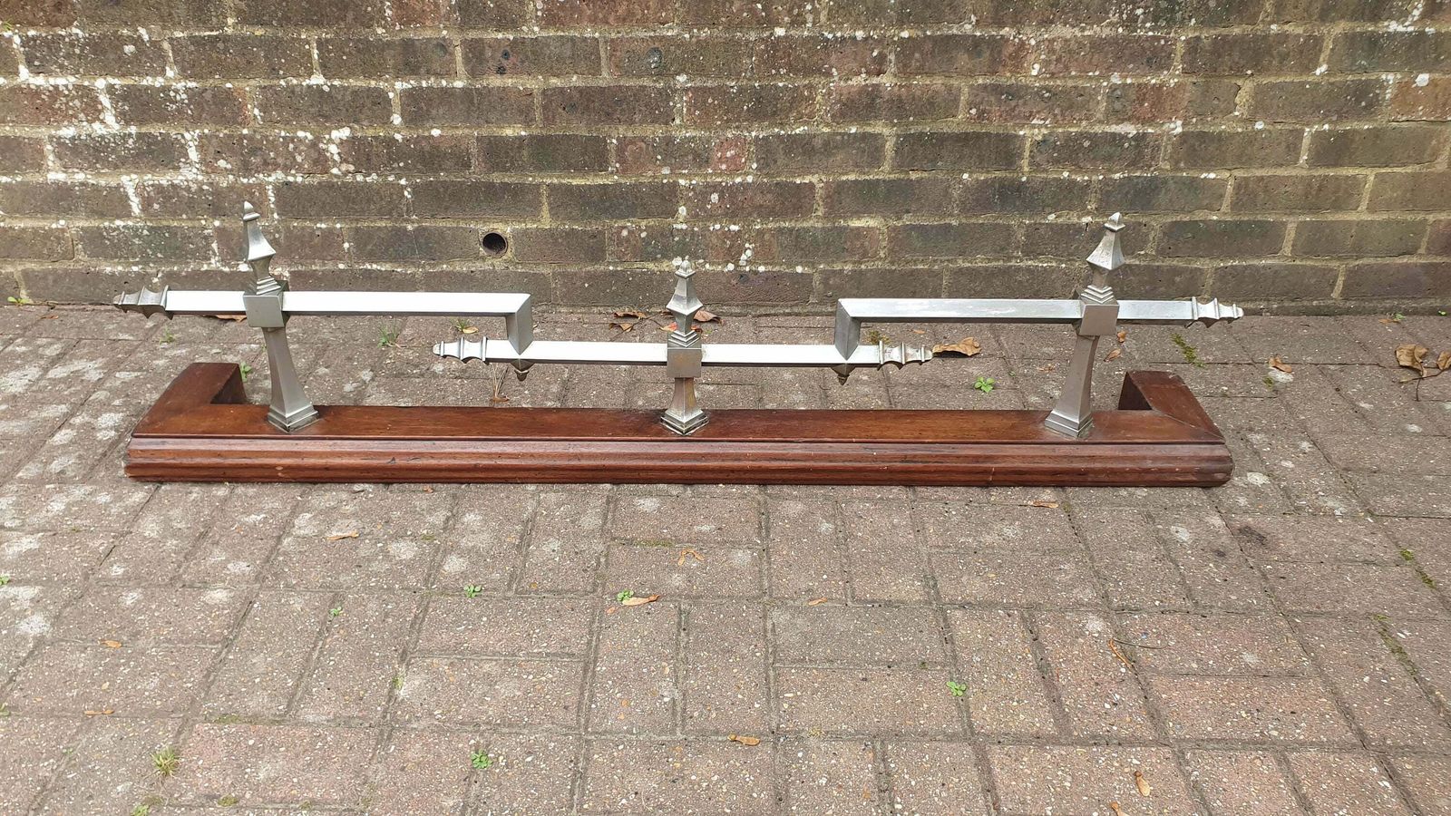 Large Vintage Chrome And Hardwood Fender Mid European Gothic Arts And Crafts Art Nouveau Deco