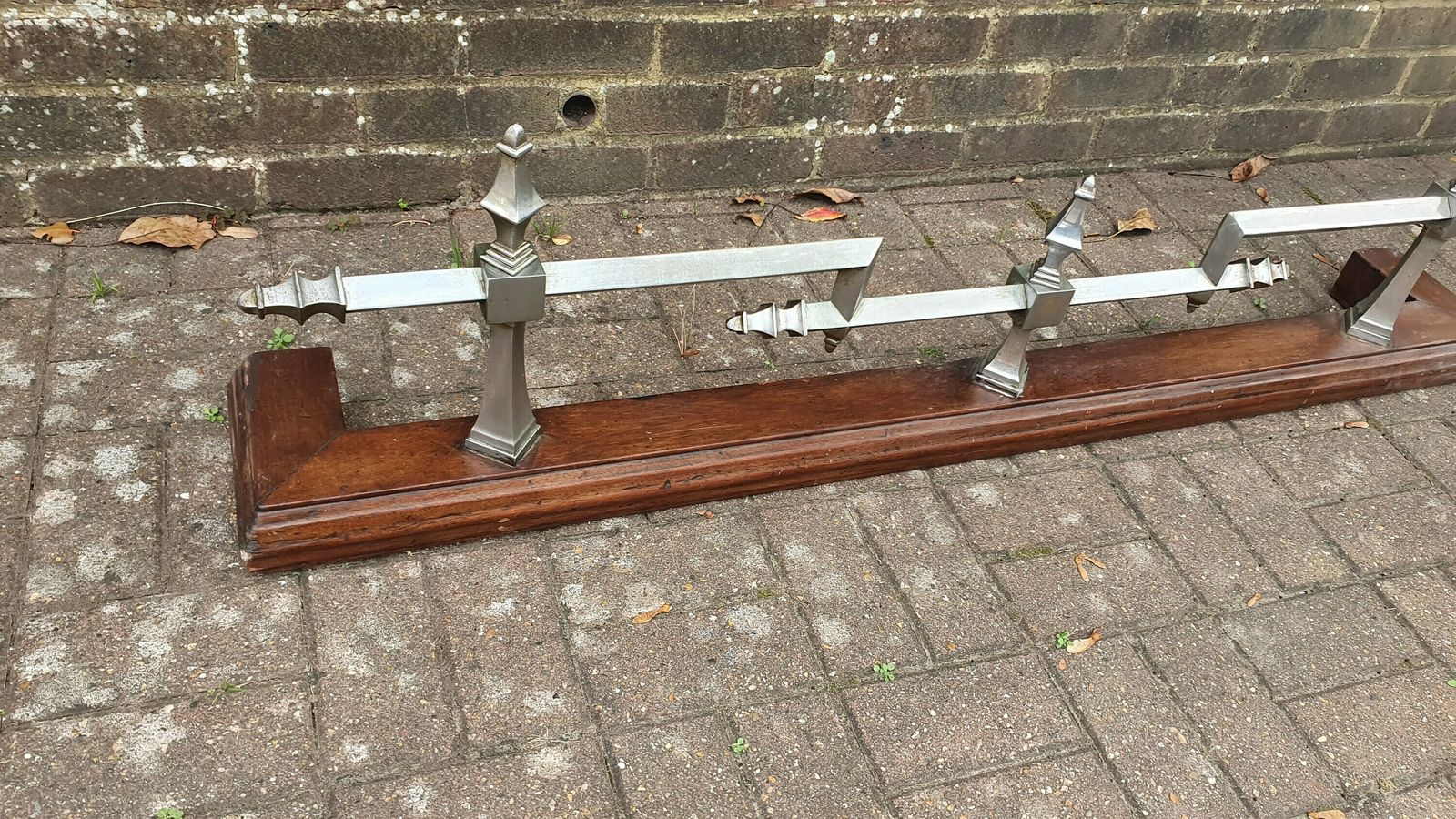 Large Vintage Chrome And Hardwood Fender Mid European Gothic Arts And Crafts Art Nouveau Deco photo for sale