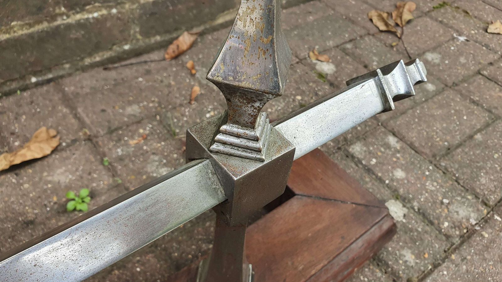Large Vintage Chrome And Hardwood Fender Mid European Gothic Arts And Crafts Art Nouveau Deco photo vinterior