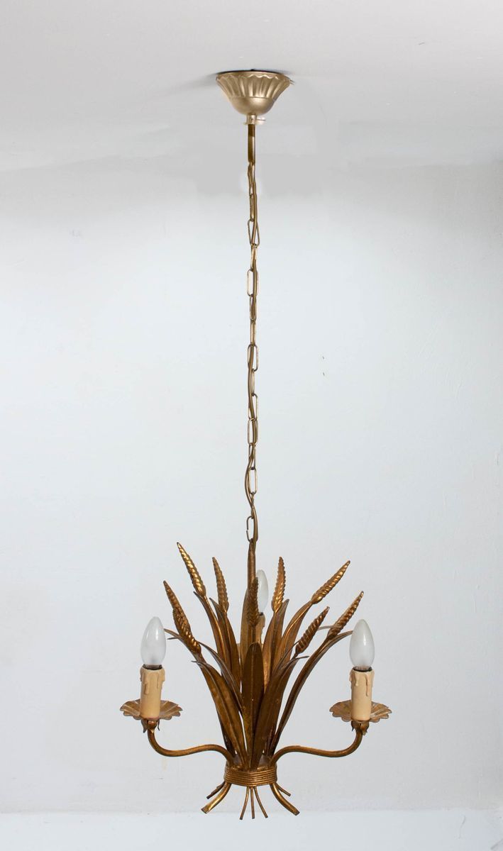 French Wheat Sheaf Pendant Lamp, 1970s photo 504.68