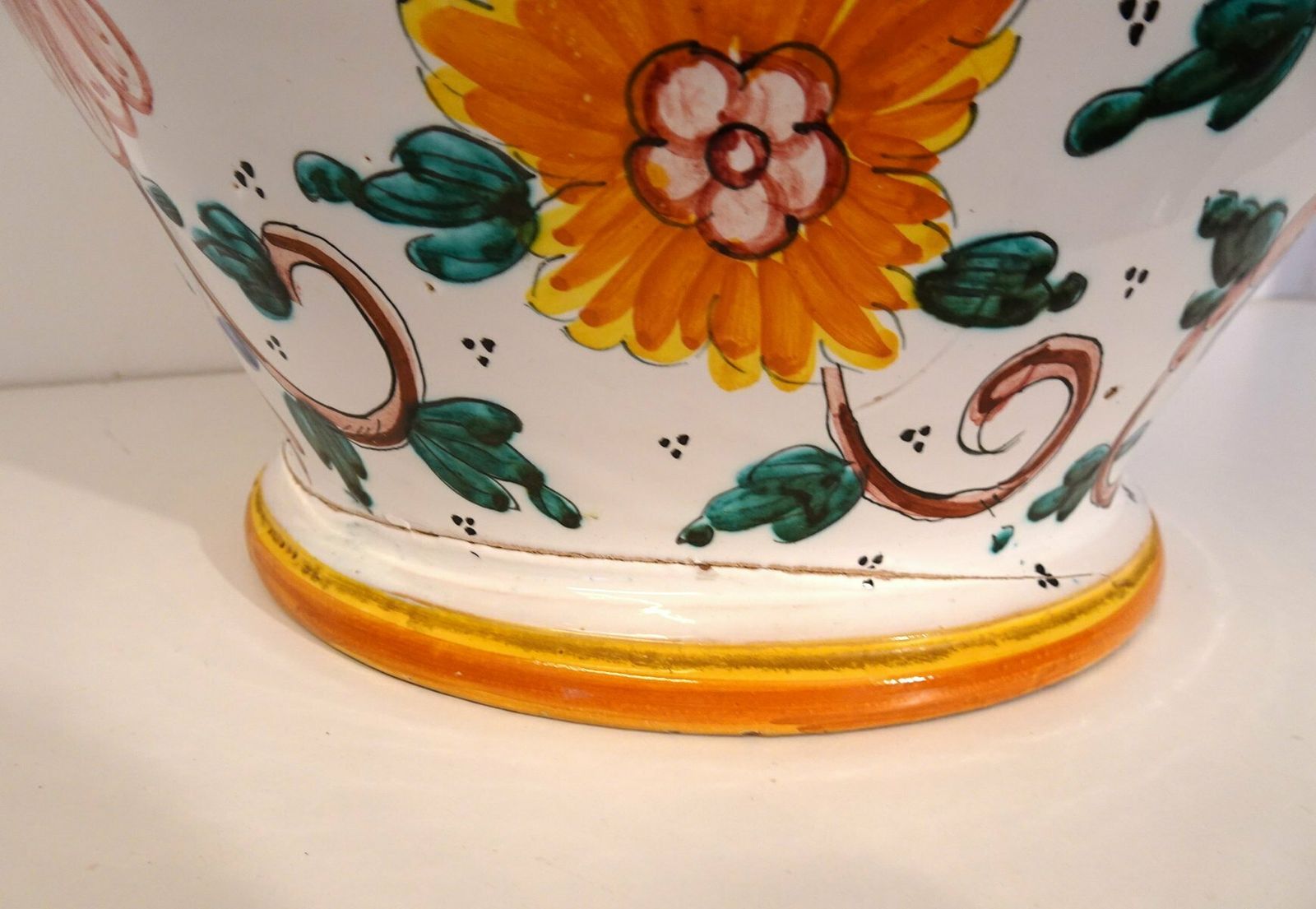 photo vintage Italian Vase Majolica Ceramic From Proffessor Alfredo Santarelli, Perugia, Italy, 1950s