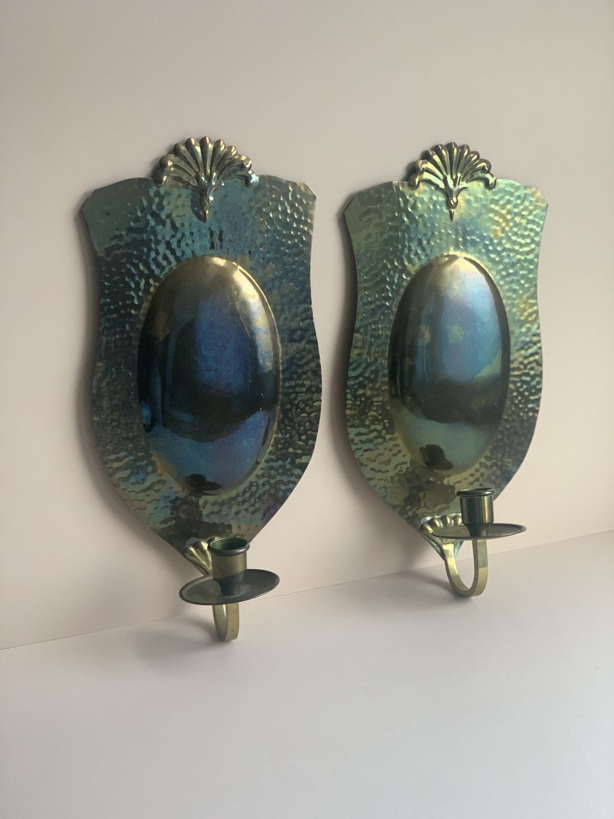 Brass Wall Candle Sconces Made In Sweden, Mid 20th Century