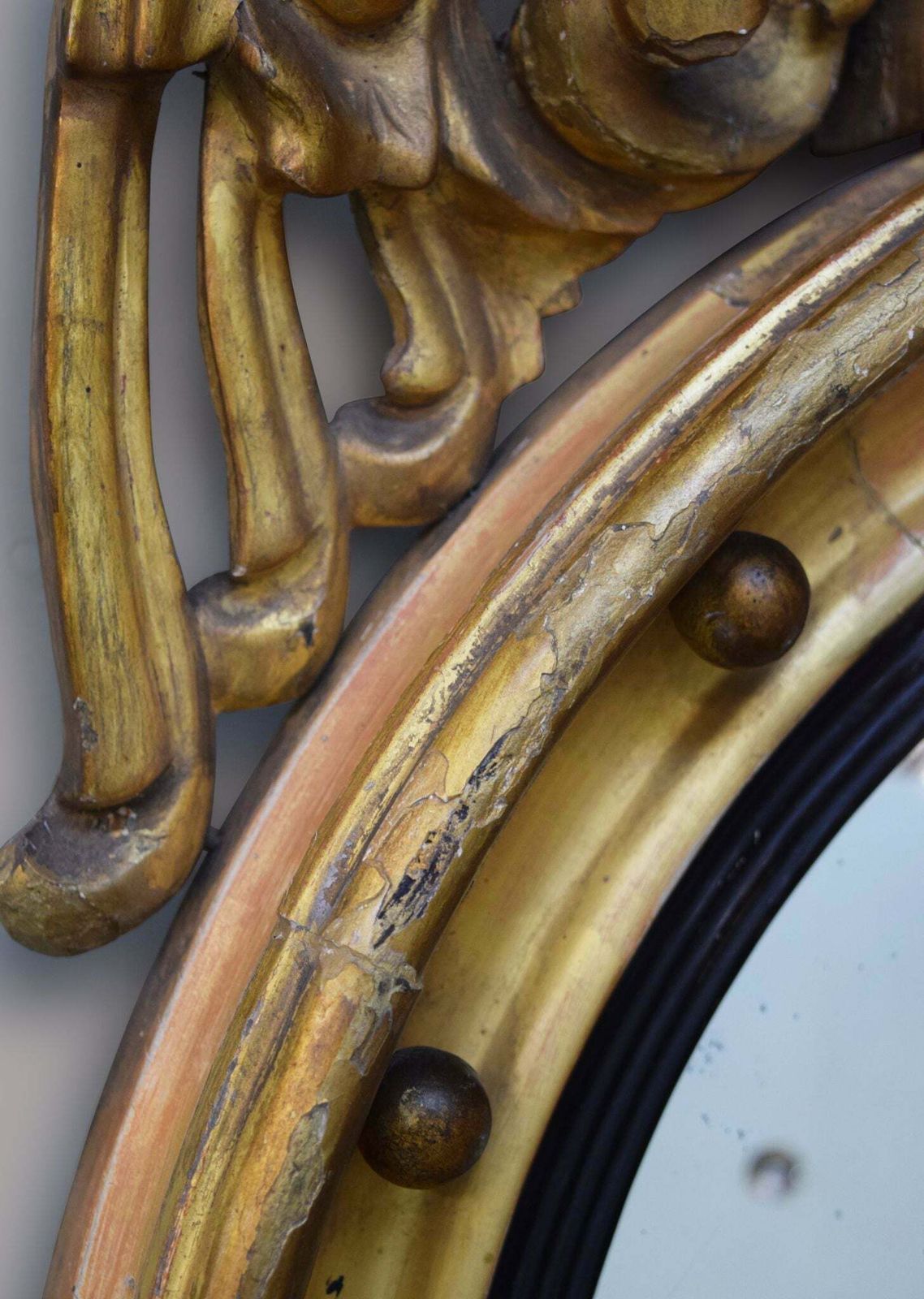 Regency Gilt Convex Mirror, 1800s photo vinterior
