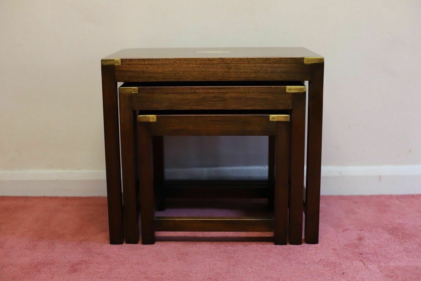 Military Campaign Style Nest Of Three Tables photo buy