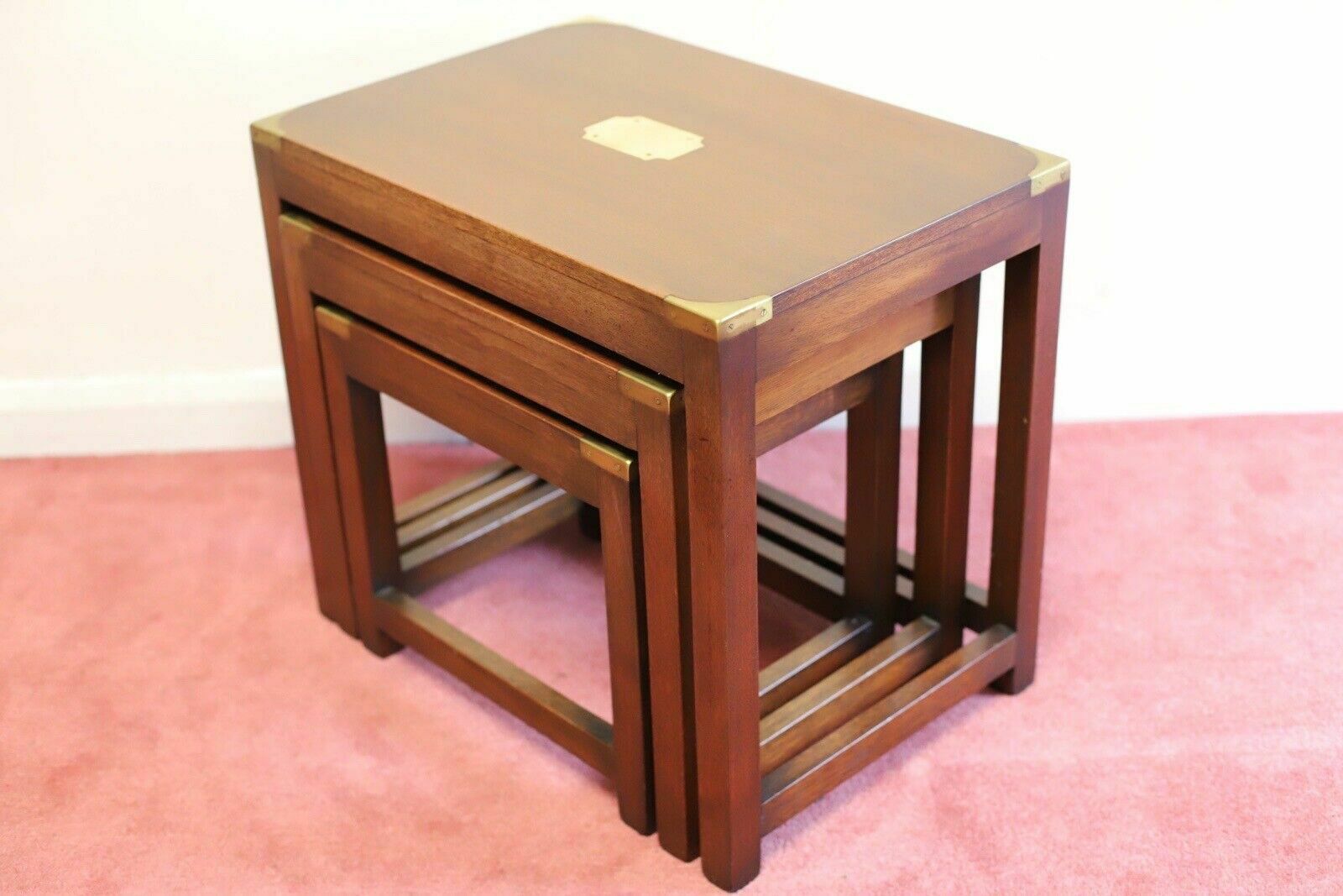 photo furniture Military Campaign Style Nest Of Three Tables