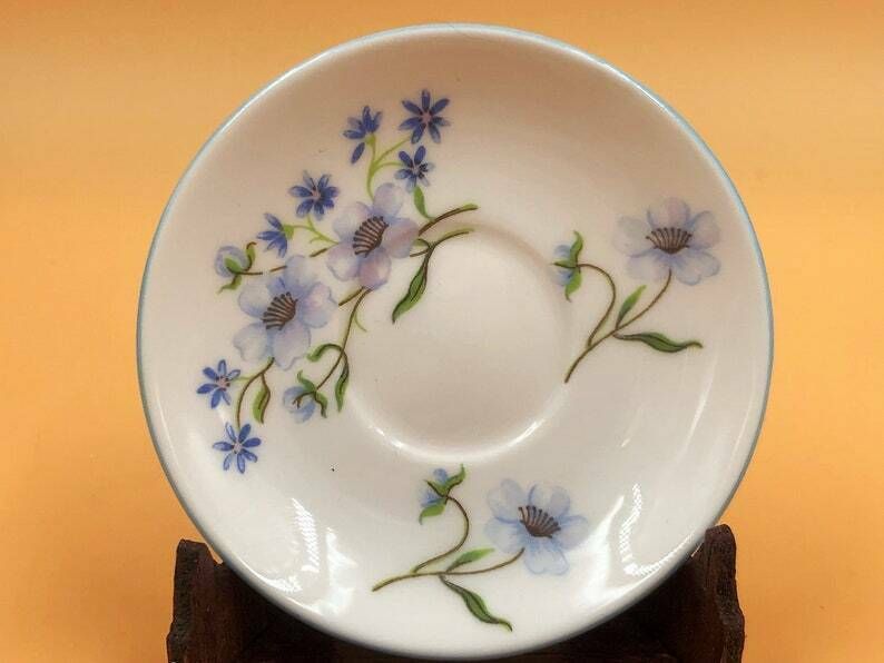 Shelley China Blue Rock Miniature Cabinet Demitasse Cup & Saucer. Duo. No. 13591. photo 75.0
