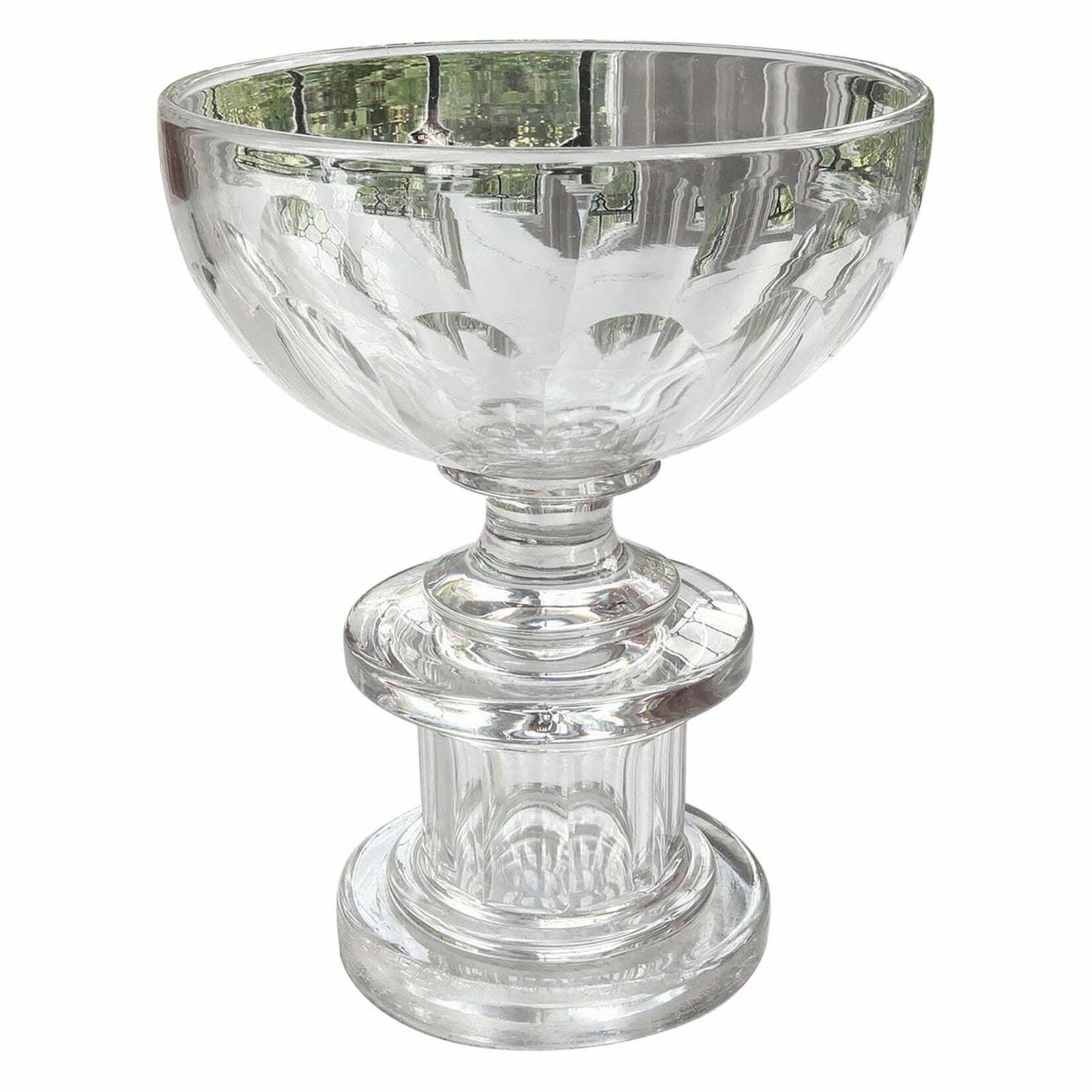 Large Antique Georgian Style Glass Pedestal Bowl, English, 19th Century