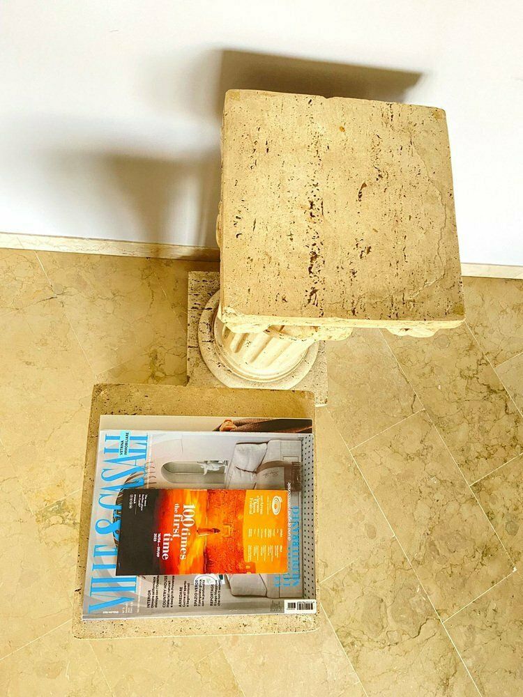 Corinthian Travertine Columns, Italy, 1940s, Set Of 2 photo for sale
