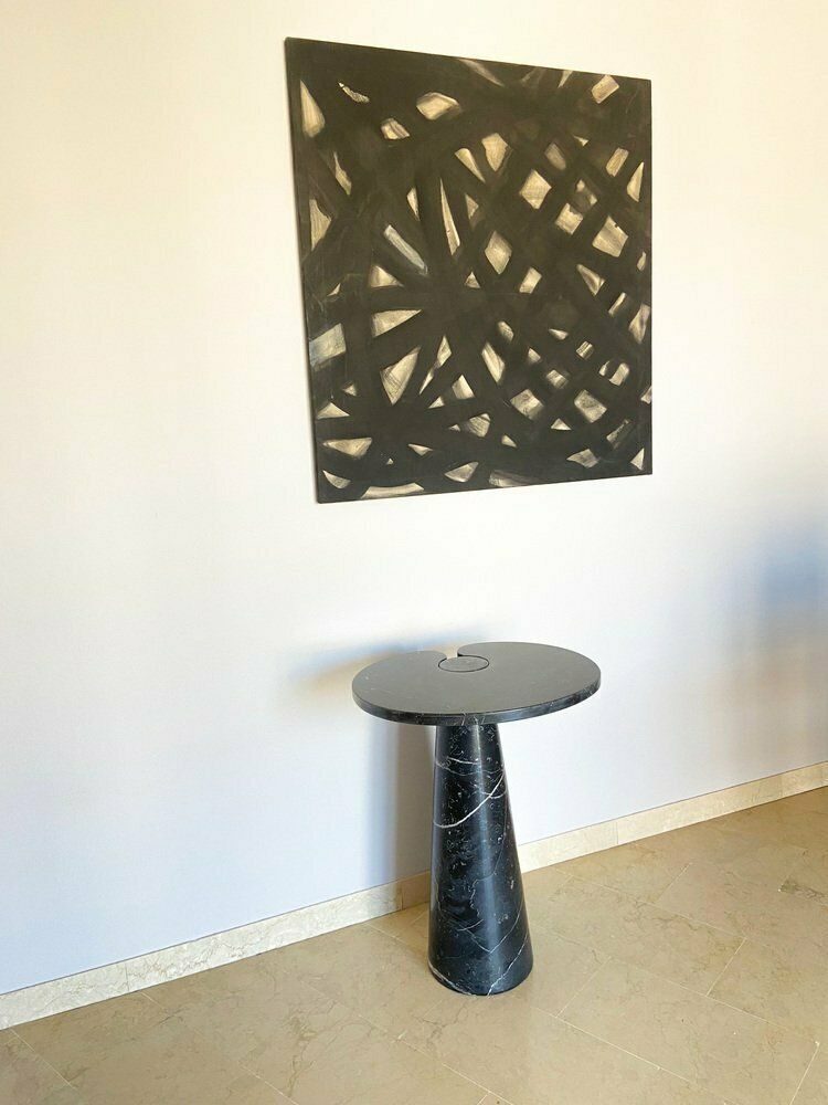 Italian Angelo Mangiarotti Style Black Marble Marquina Coffee Table For Skipper, 1971 photo for sale