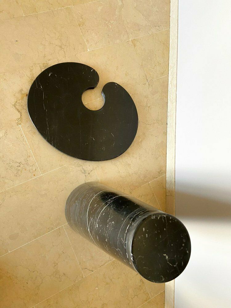Italian Angelo Mangiarotti Style Black Marble Marquina Coffee Table For Skipper, 1971 photo Furniture