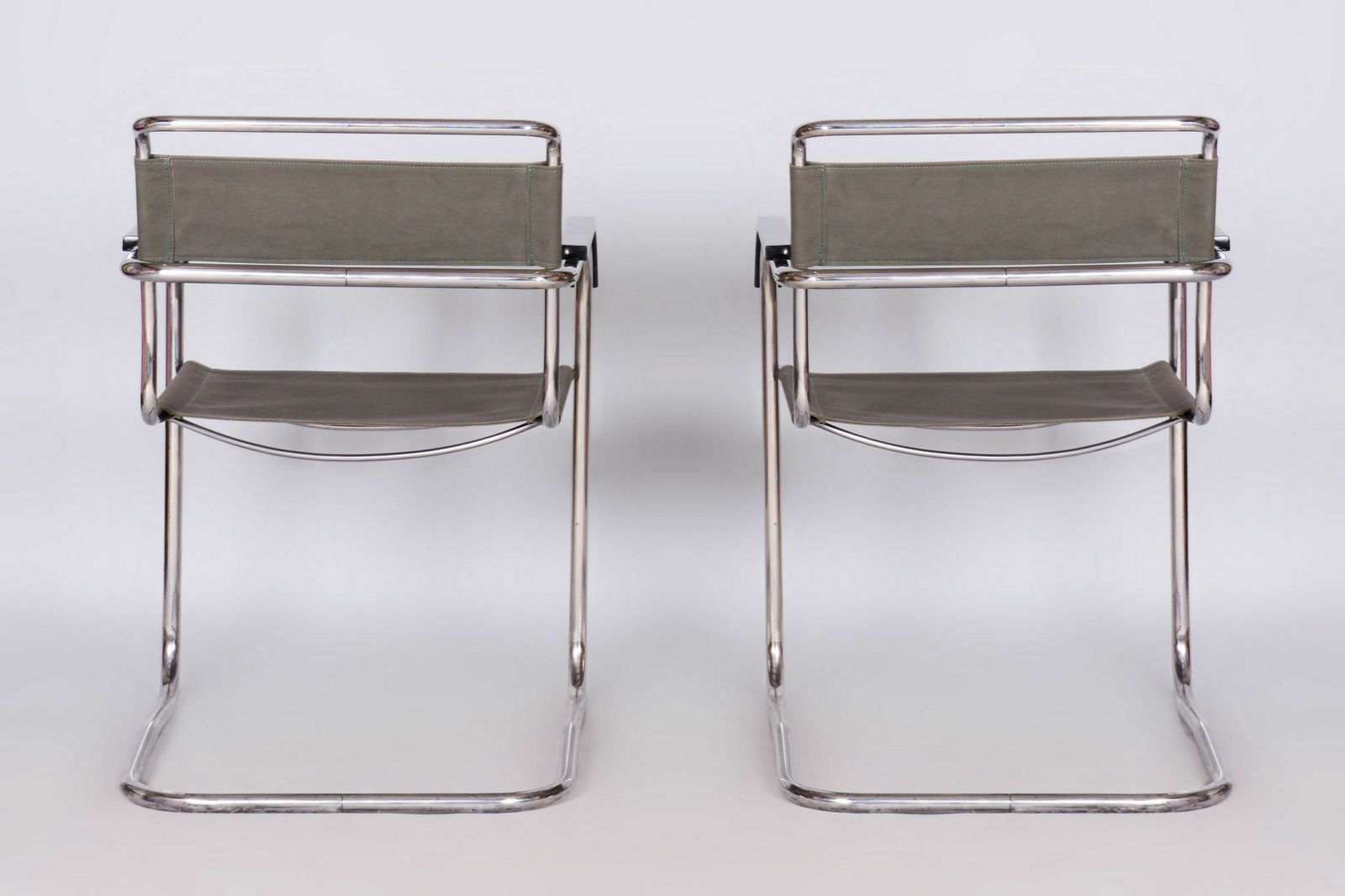 Restored Bauhaus Pair Of Armchairs, By Thonet, By Marcel Breuer, Czech, 1930s photo 2450.0