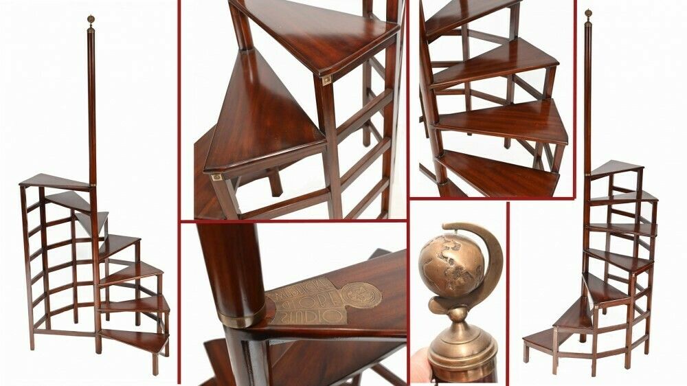 Regency Library Ladder English Mahogany Book Study Furniture