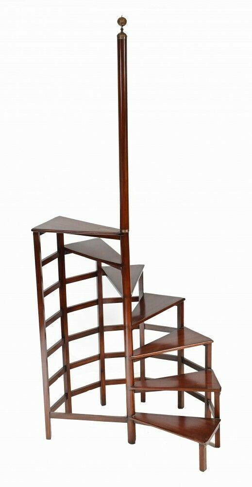 Regency Library Ladder English Mahogany Book Study Furniture photo furniture