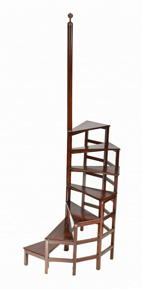 Regency Library Ladder English Mahogany Book Study Furniture photo Home Decor