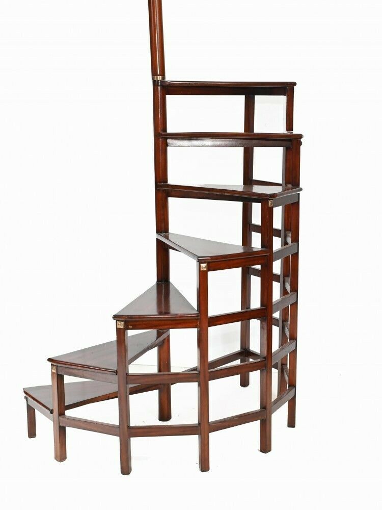 Regency Library Ladder English Mahogany Book Study Furniture photo buy