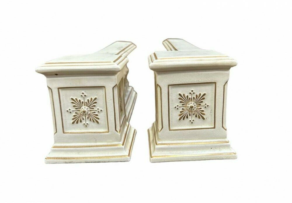 Pair Porcelain Balustrades Classical Garden By Philips London Palladian photo vintage
