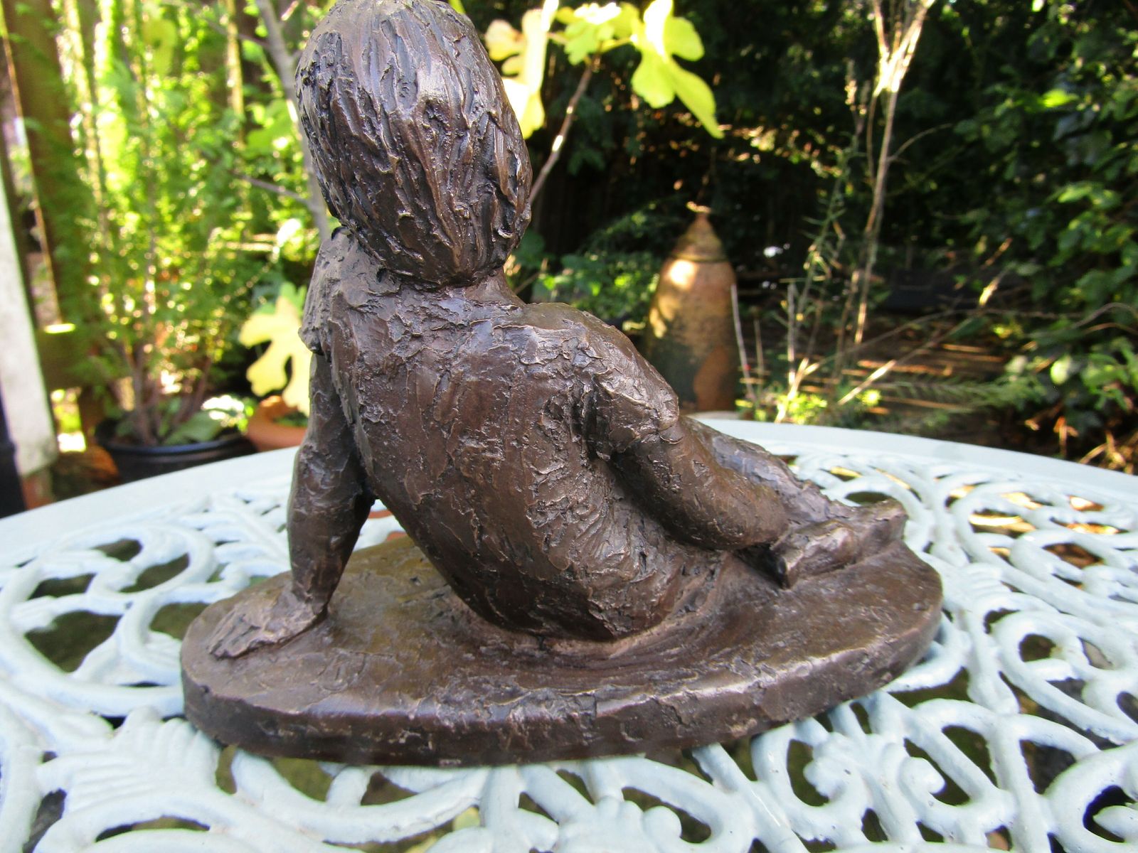 Bronzed Figure Of Girl Seated, Signed Kj For Kari Juva photo furniture