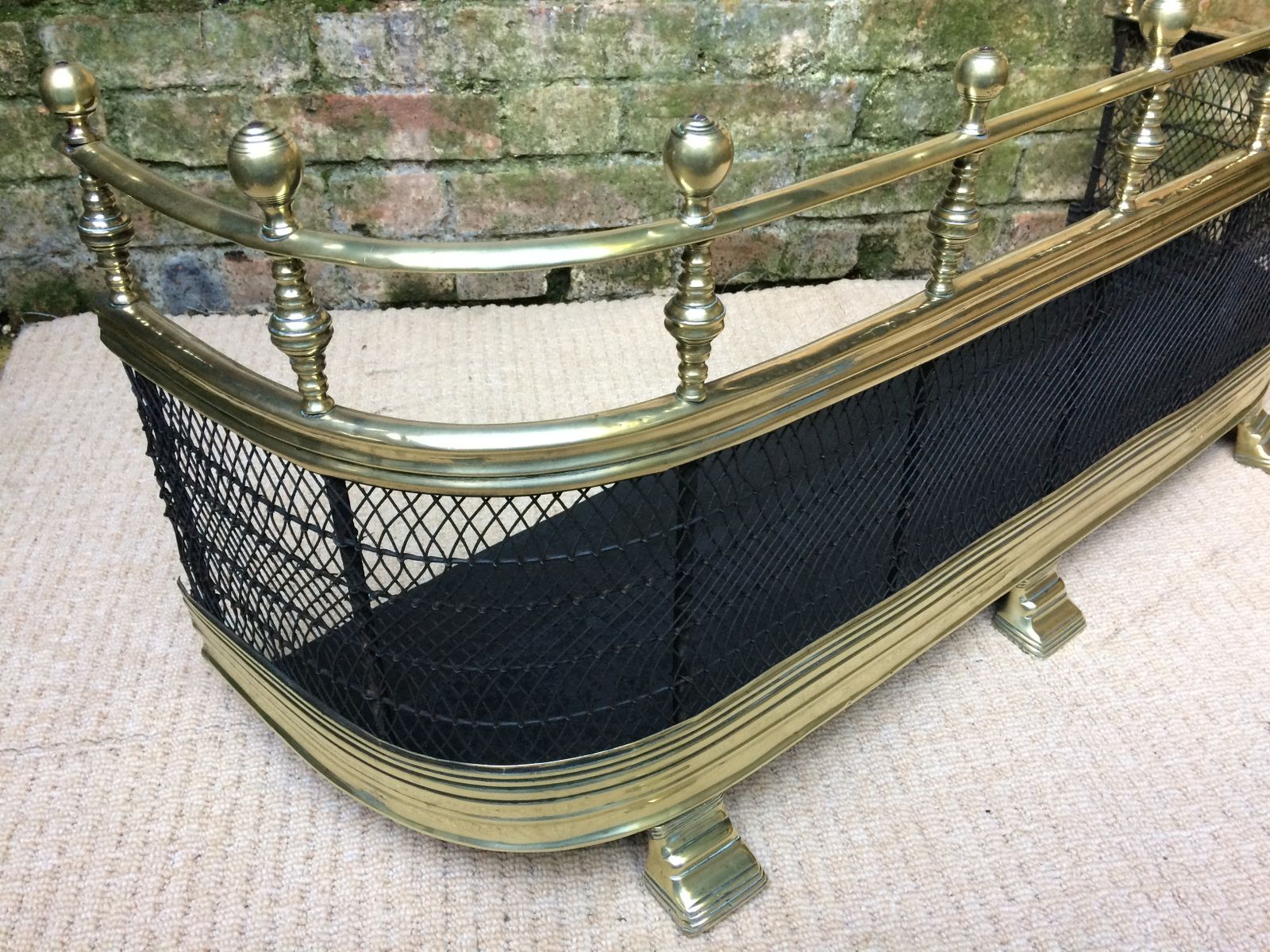 Victorian Brass Fire Guard, 1800s photo for sale