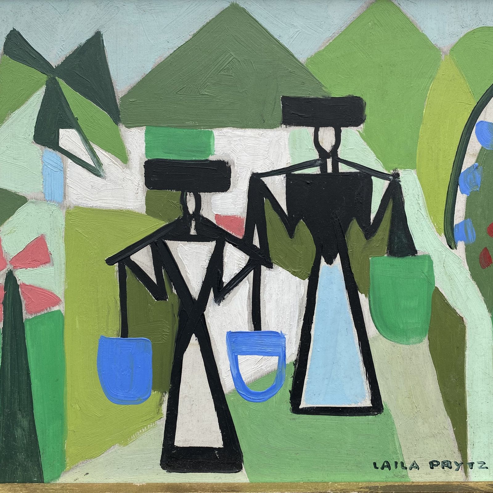 Swedish Modernist Mid Century Painting By Laila Prytz photo furniture