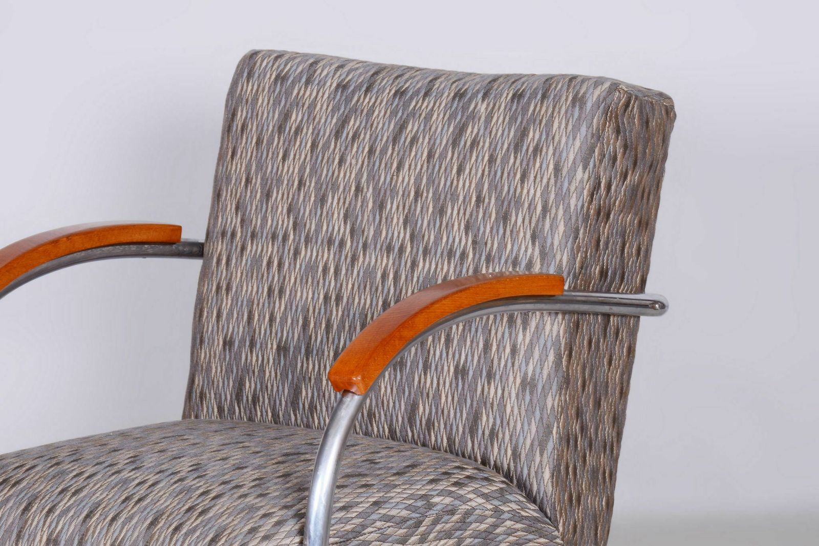 Restored Bauhaus Armchair, By Mücke Melder, Original Upholstery, Czech, 1930s photo for sale