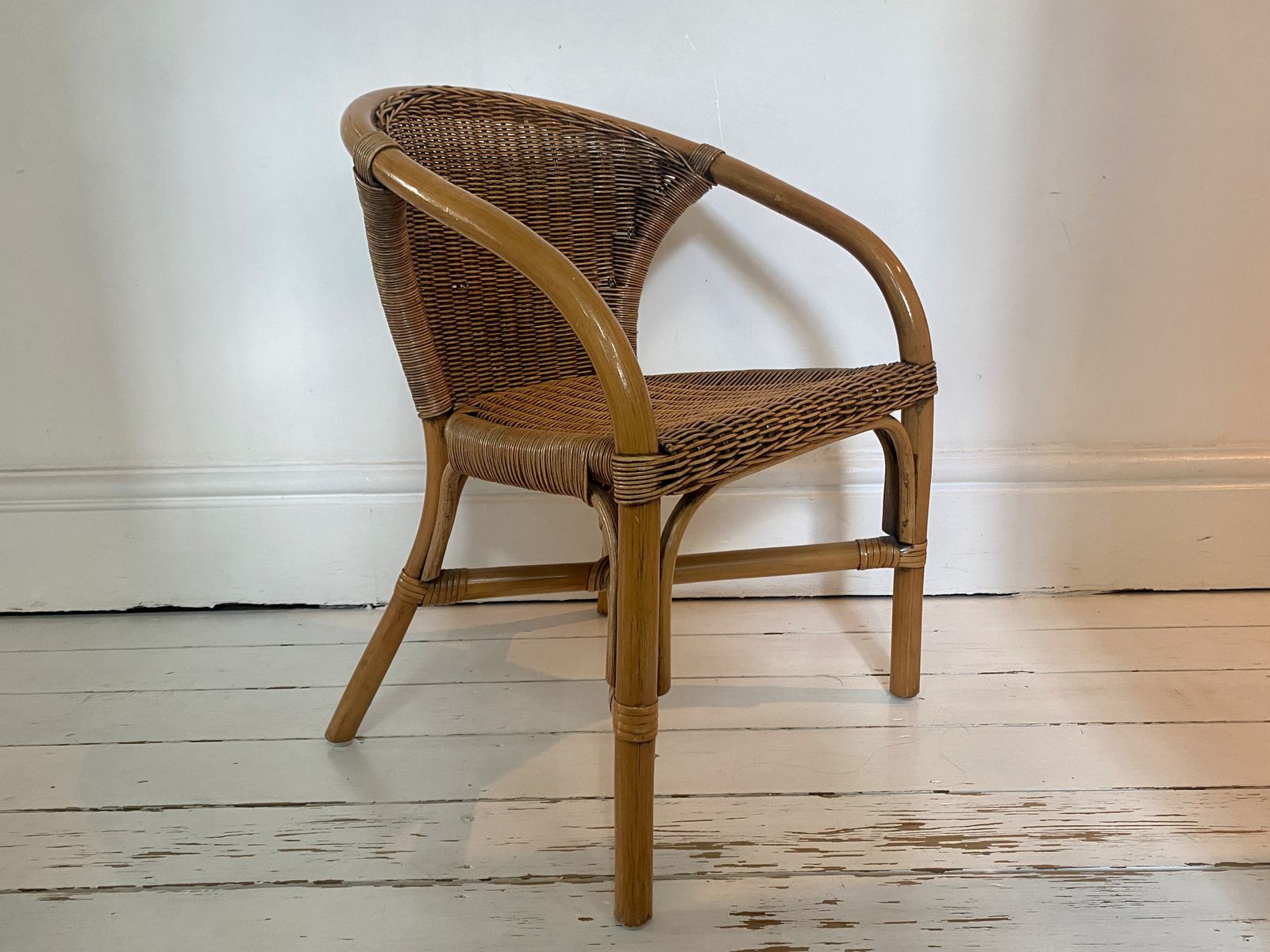 Childs Bamboo And Rattan Armchair