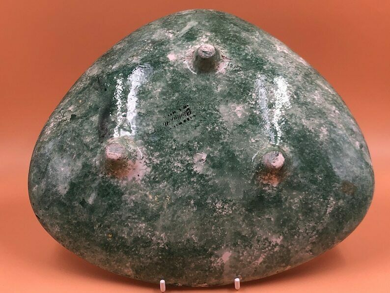 Mcm Augusto Giulianelli Italian San Marino Fat Lava / Enamel Hand Painted 3 Footed Dish / Wall Plaque. photo 75.0