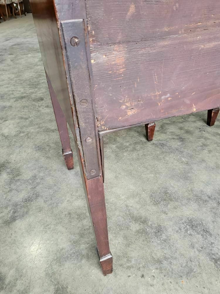 photo for sale Antique Georgian Walnut Small Bow Front Sideboard 3 Drawers Tapered Legs
