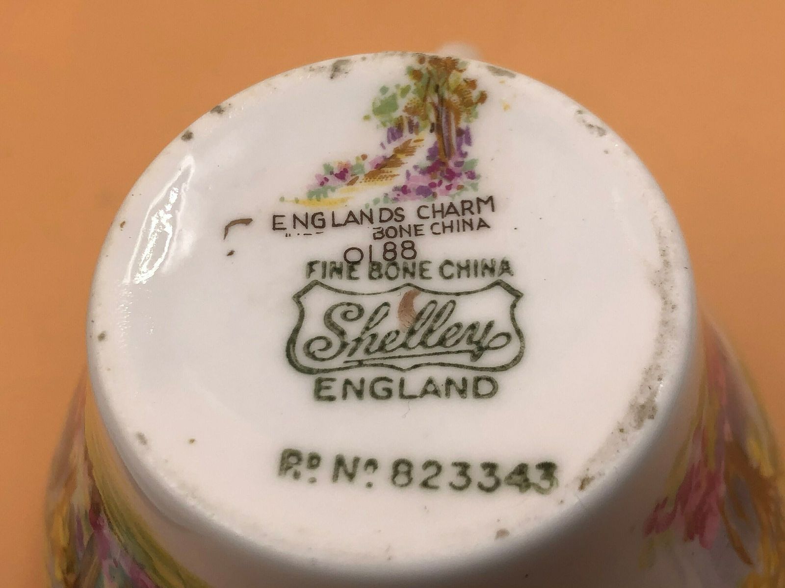 photo for sale Shelley China England's Charm Cambridge Shape Tea Cup, Saucer And Side Plate Trio. 0188. 823343.   Free Uk Post