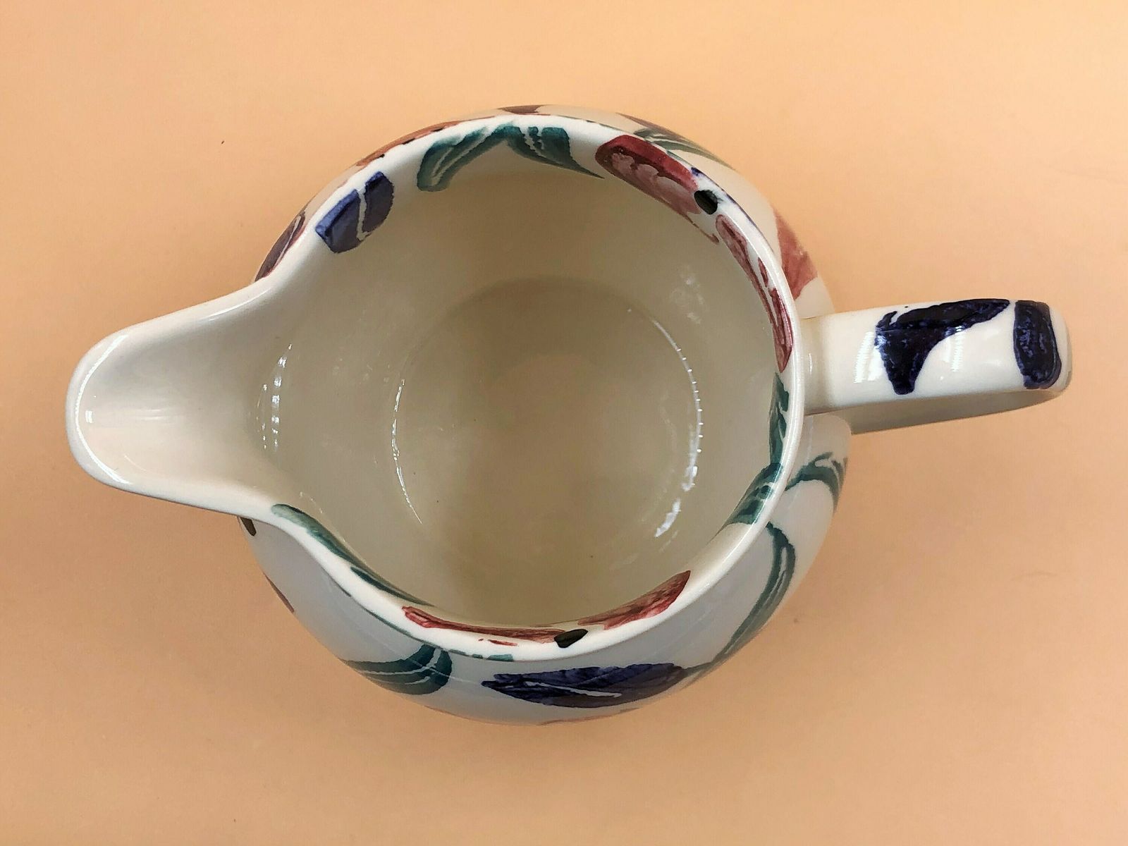 Emma Bridgewater Pottery Purple And Pink Spongeware Lilies 1.5 Pint Jug / Pitcher. C1989   90.   Free Uk Post photo 95.0