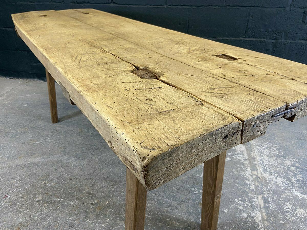 An Early 20th Century Hardwood Butchers Table Or Pig Bench From Hungary photo vinterior