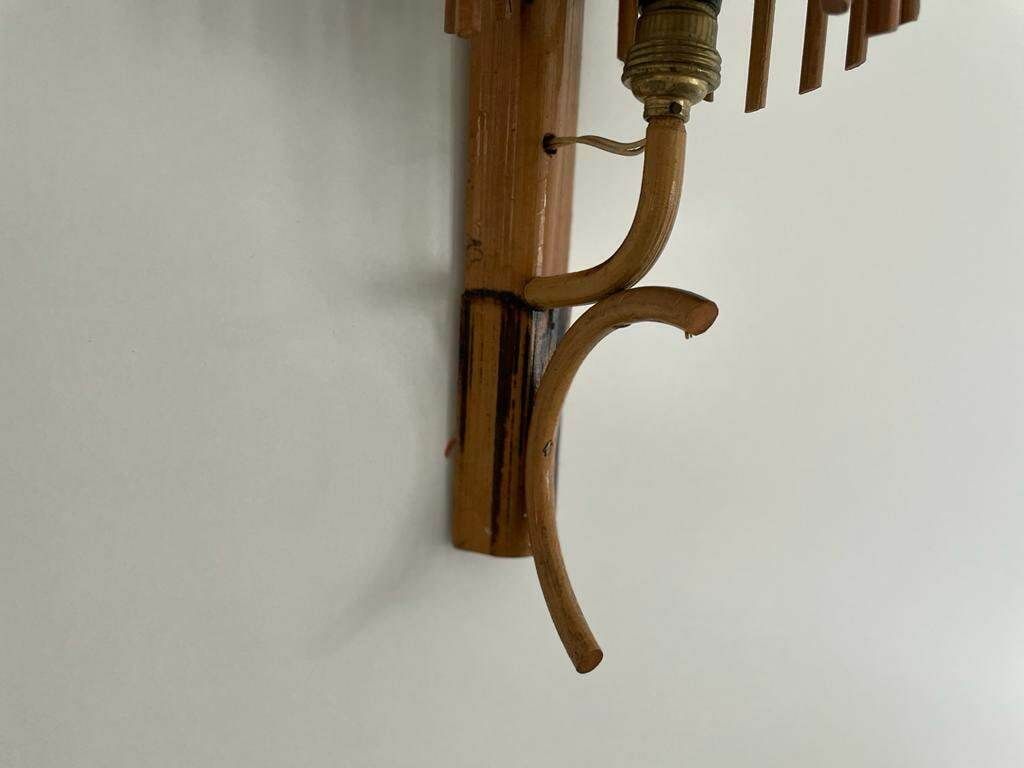 photo furniture Italian Mid Century Bamboo Pair Of Wall Lamps, 50s/60s, Italy