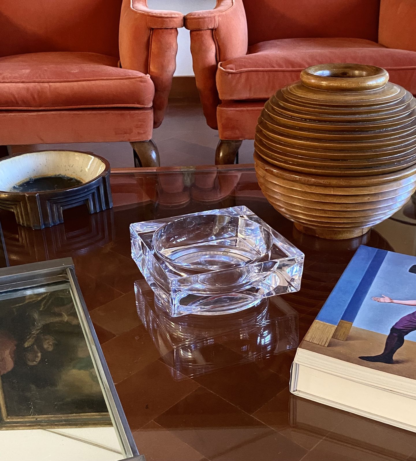 Monumental Molded Crystal Ashtray, Sevres France 1970s photo Home Decor