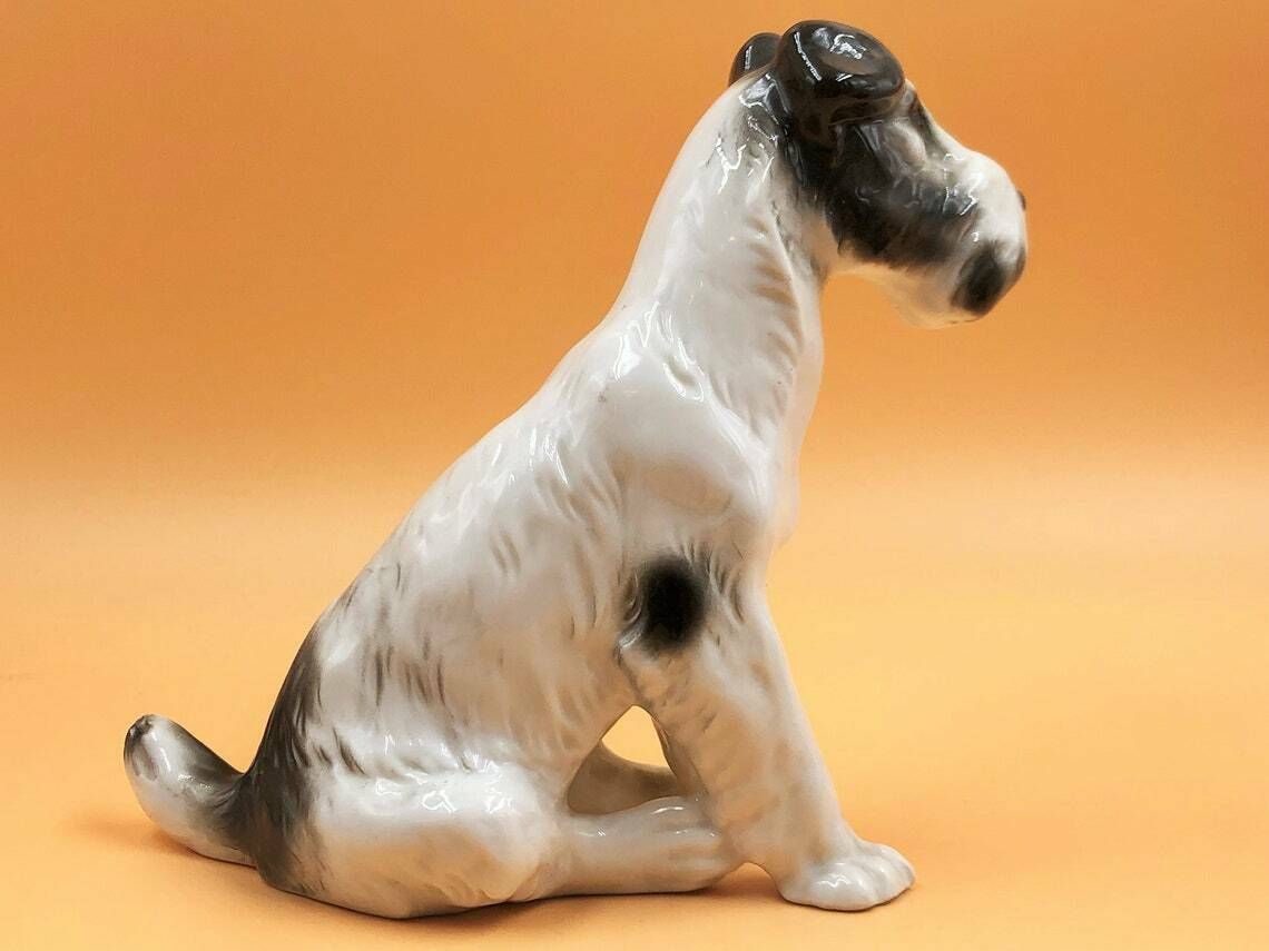 Sitzendorf Porcelain Germany Antique Lakeland Terrier Dog Figurine. photo for sale