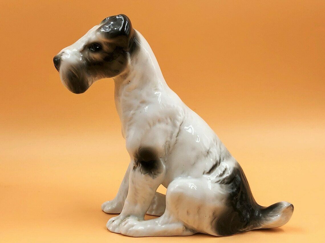 Sitzendorf Porcelain Germany Antique Lakeland Terrier Dog Figurine. photo 55.0