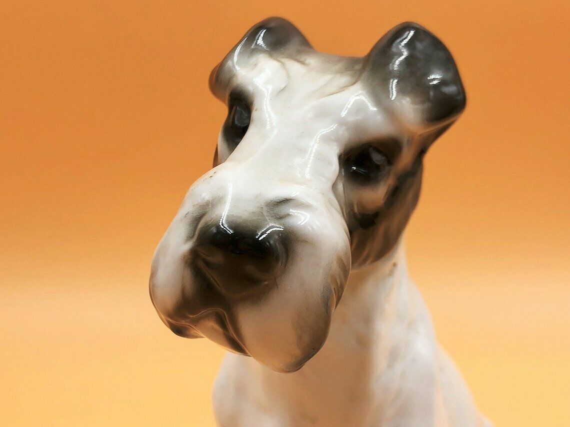 Sitzendorf Porcelain Germany Antique Lakeland Terrier Dog Figurine. photo vinterior