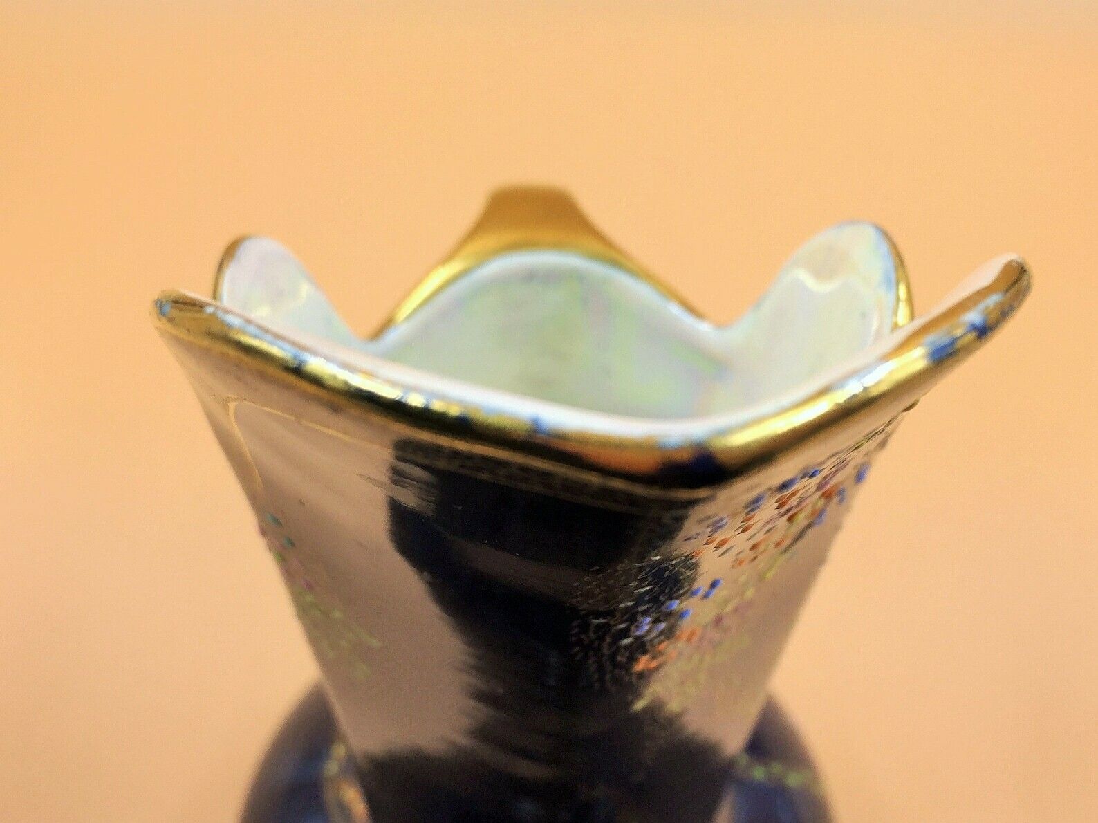 photo furniture Art Deco Crown Devon Fieldings Cobalt Blue Lustre Gilt And Enameled Jug / Pitcher. A127