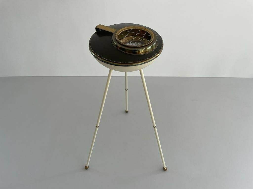 Exclusive Ufo Design Black And White Metal Italian Tripod Ashtray, 1950s, Italy photo furniture