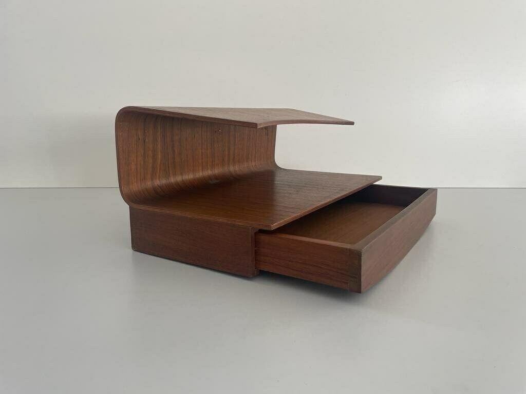 Italian Wood Floating Shelf With Drawer, 60s, Italy photo 836.0