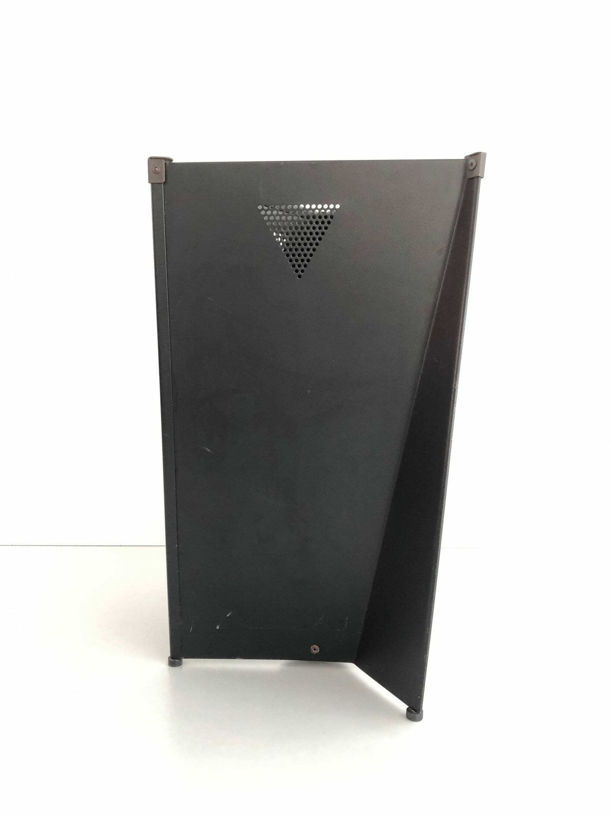 Unusual Geometric Italian Design Heavy Black Metal Large Umbrella Stand By Airon Forme E Funzioni, 1980s, Italy photo Furniture