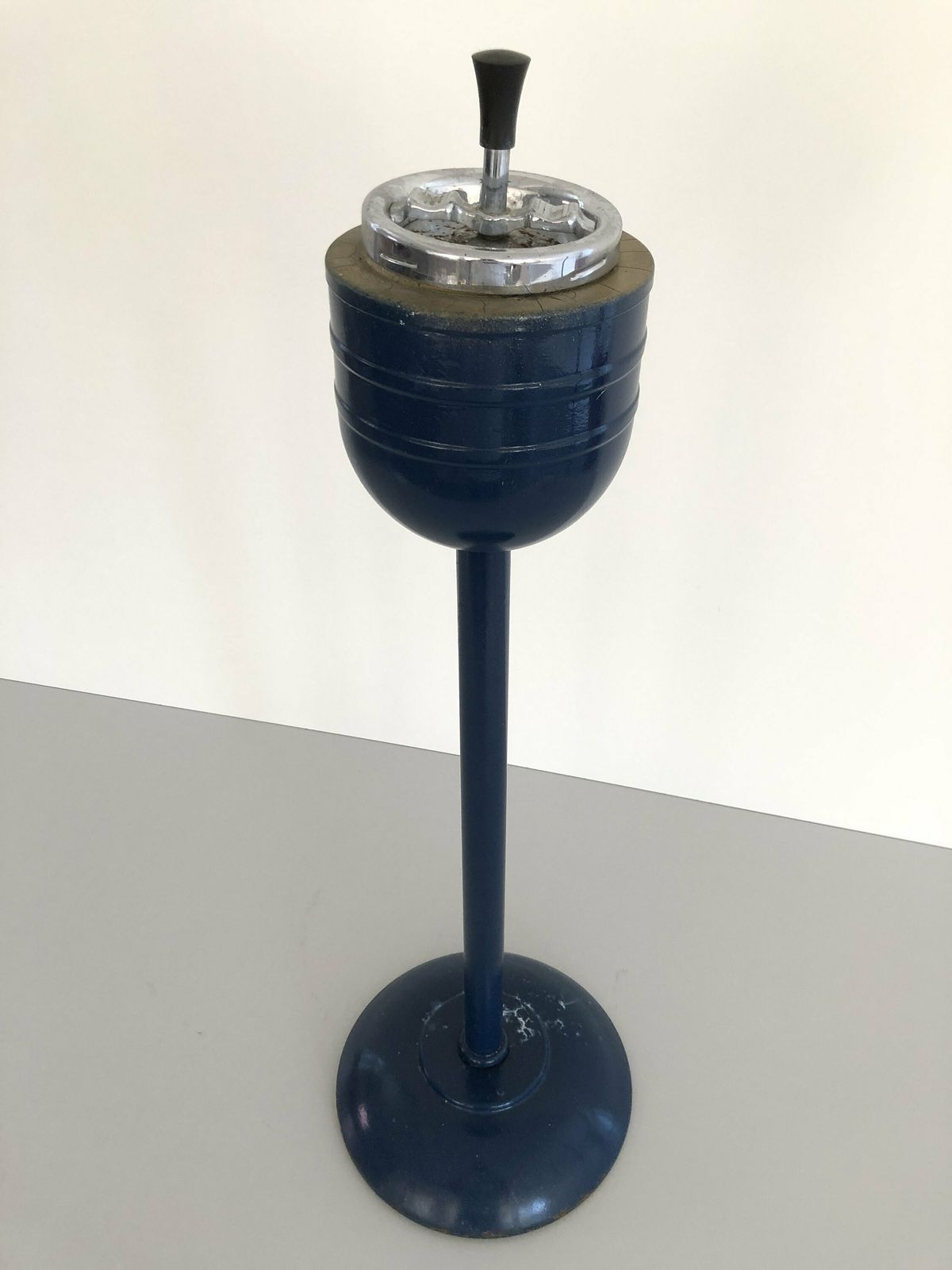 Blue Metal Tall Industrial Ashtray, 1970s, Germany photo 1130.0