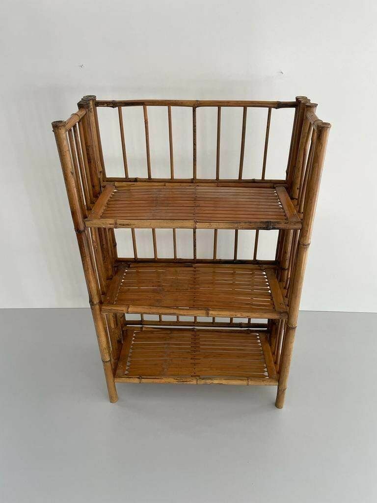 Italian Bamboo Folding Shelf, 1960s, Italy photo Furniture