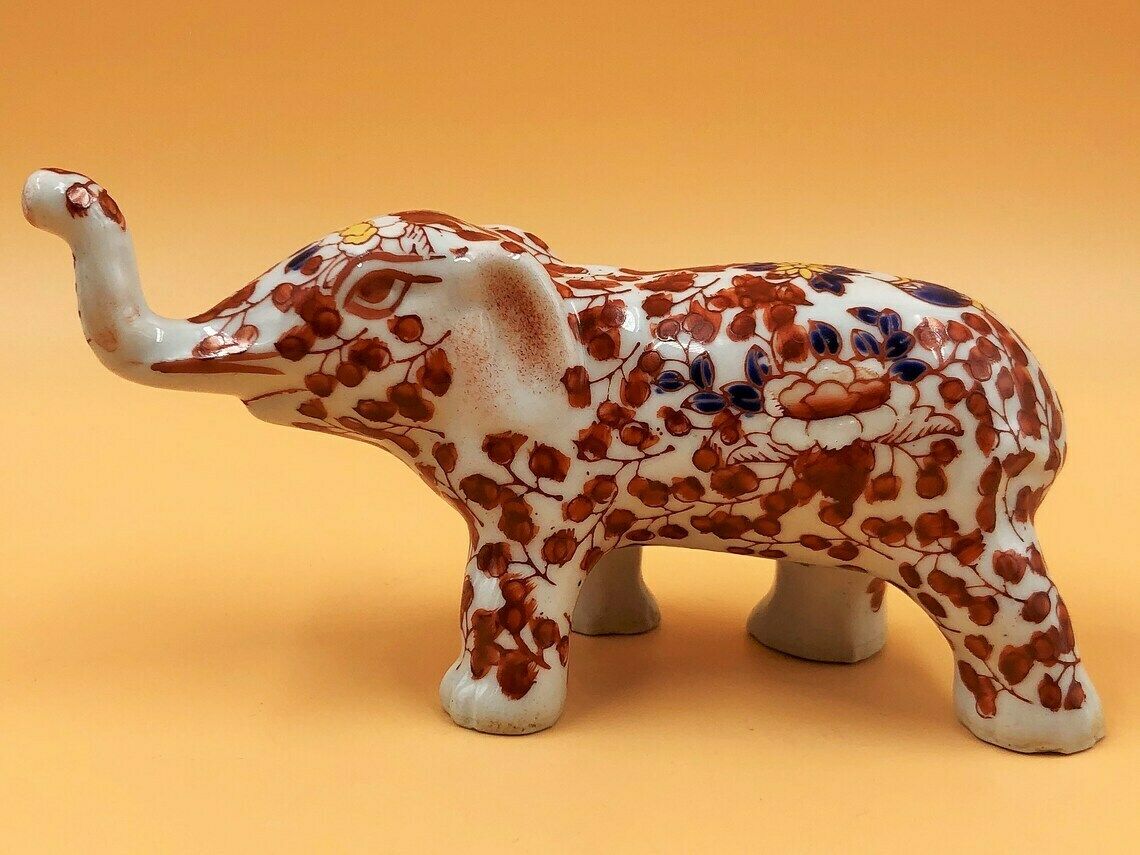 Signed Chinese Porcelain Hand Painted Imari Elephant By Yayou Zhen Cang. photo furniture