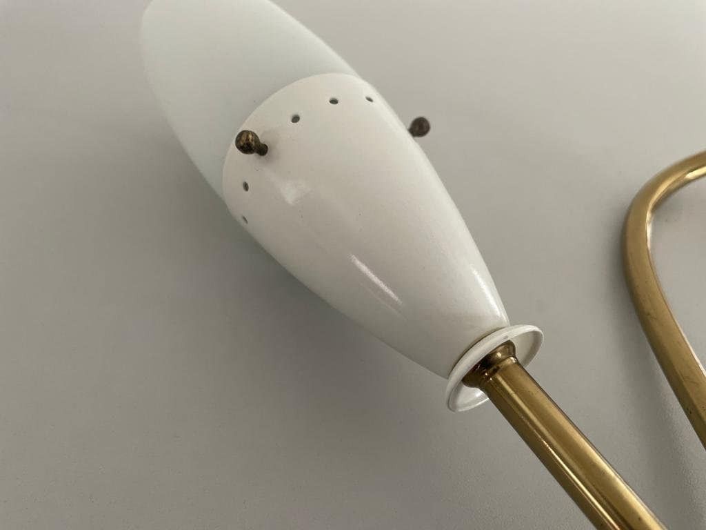 photo furniture Italian Glass And White Metal Original Twin Head Sputnik Pair Of Sconces, 1950s, Italy