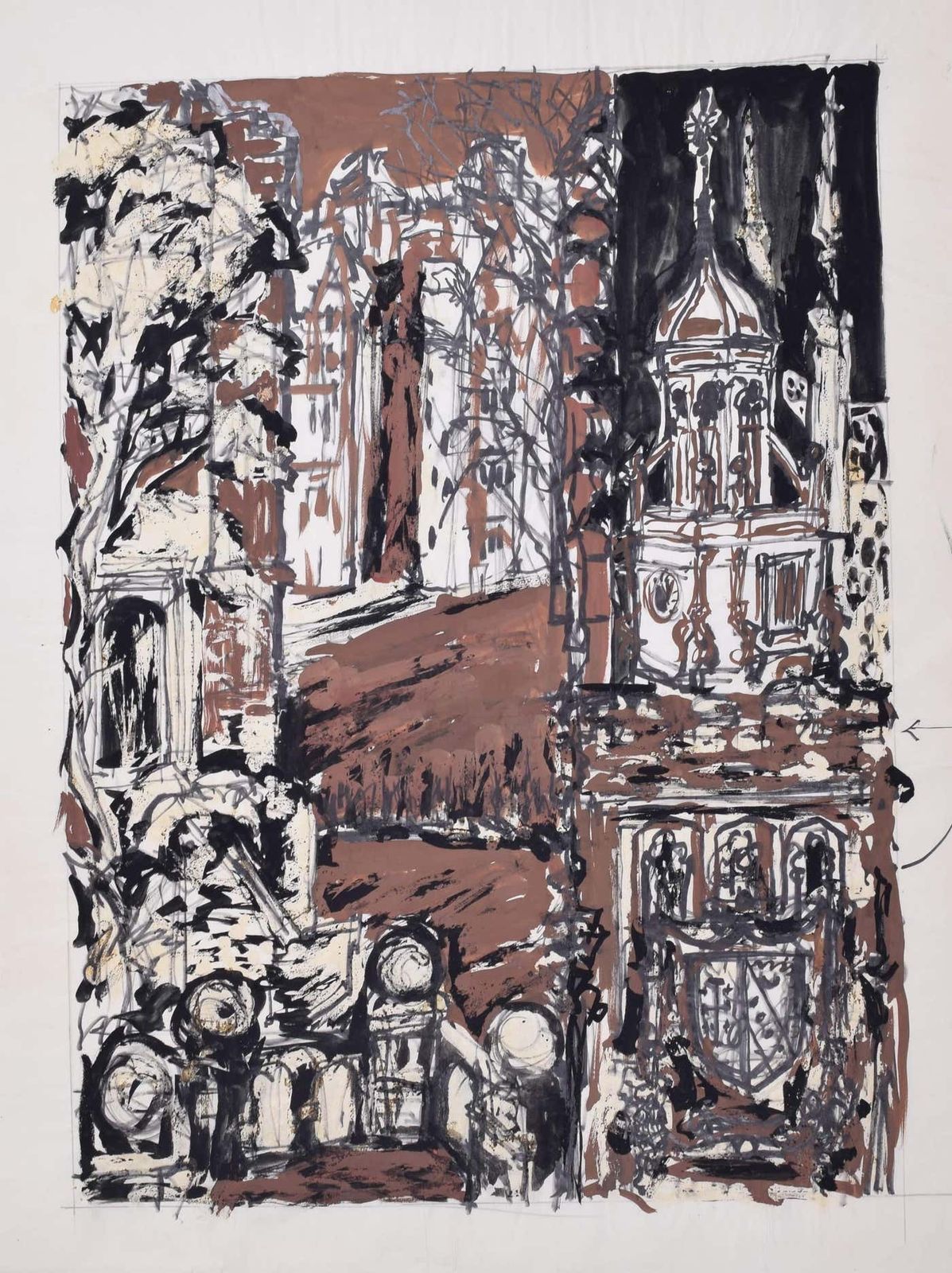Margaret Souttar Selwyn College, Cambridge II Painting 1960s photo vinterior