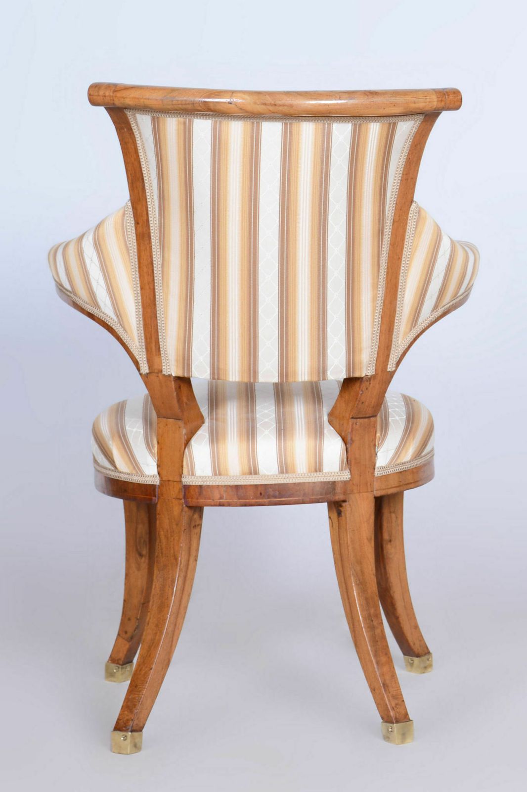 Restored Biedermeier Walnut Armchair, Josef Danhauser, Revived Polish, New Professional Upholstery, Vienna, Austria, 1820s photo for sale