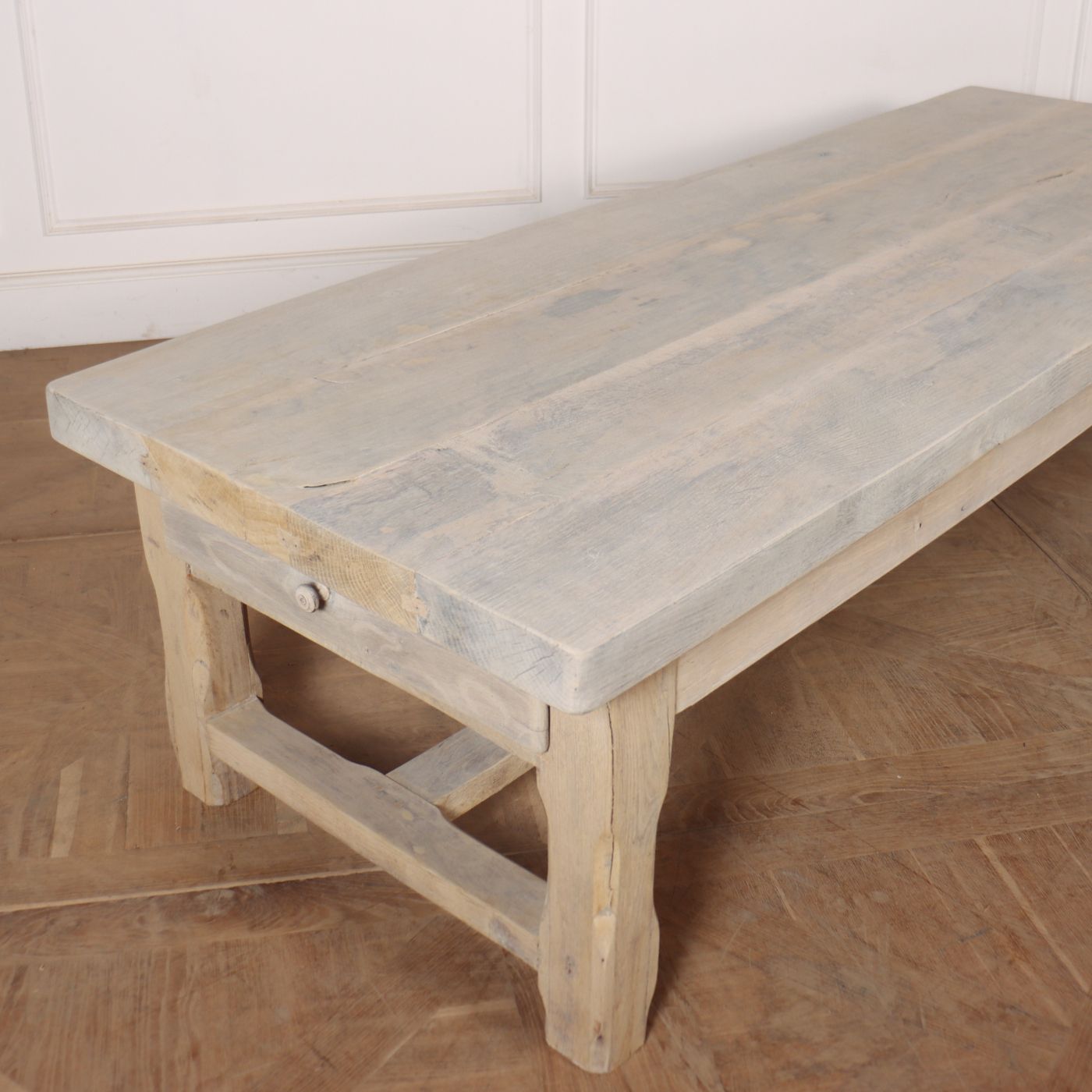 Large 19th C French Bleached Oak Coffee Table With A 2.5" Thick Top. 1860. photo 2880.0