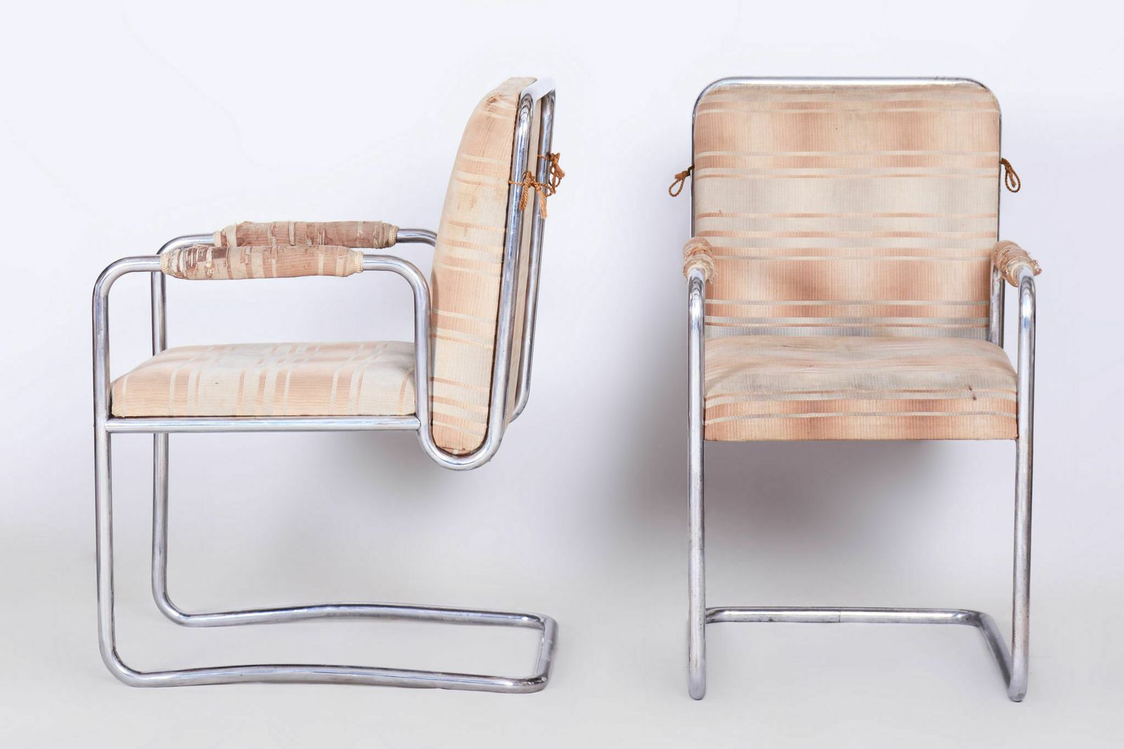 Restored Bauhaus Pair Of Armchairs, Karel E. Ort, Hynek Gottwald, Czechia, 1930s photo buy