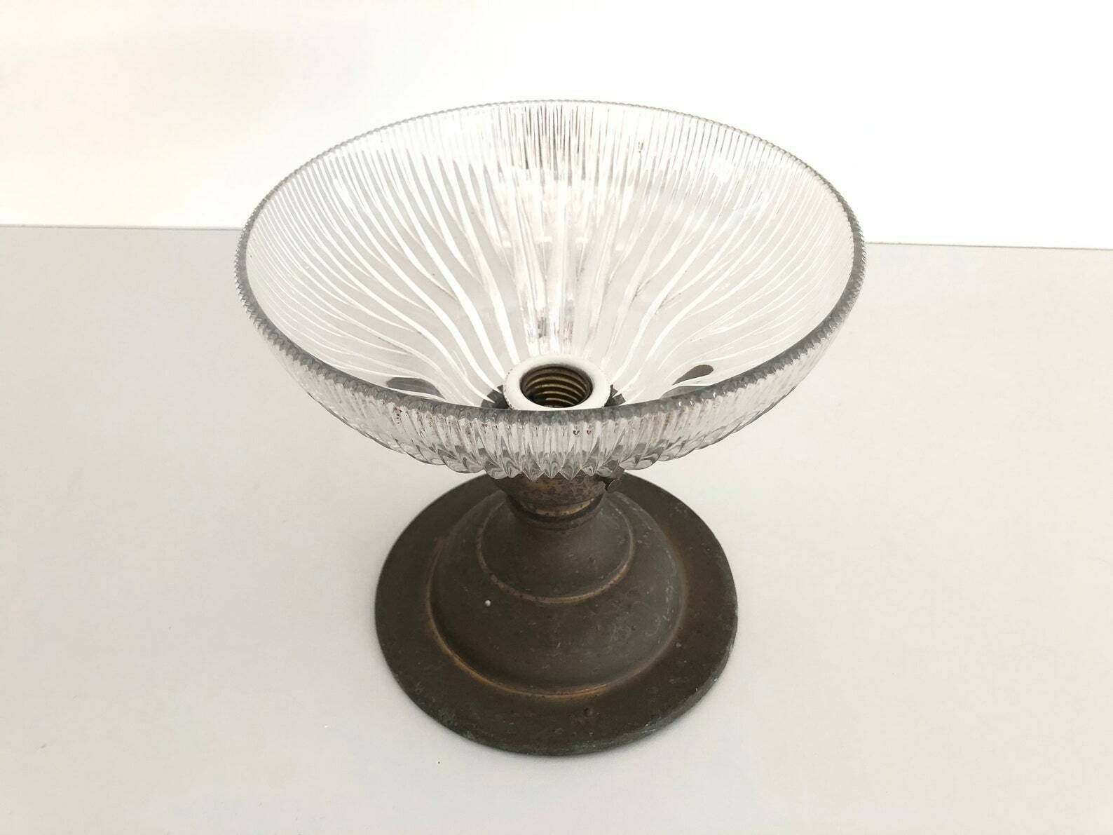 Art Deco Glass Ceiling Lamp, 1940s, Germany photo for sale